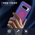 thumbnail image 6 of Magnetic for Google Pixel 8 Pro Case,Compatible with MagSafe,Military Grade Dropproof Translucent Matte Hard Back Soft Edge Anti-Fingerprint Protective Case for Google Pixel 8 Pro,Blue+Rose, 6 of 8