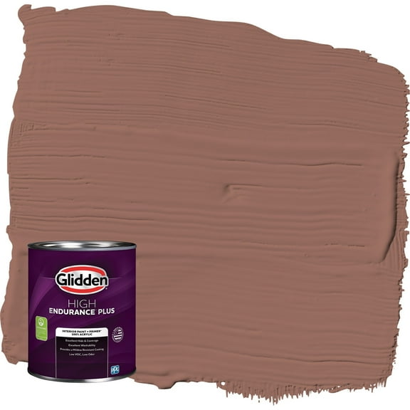 Glidden HEP Safari Brown / Brown Flat Interior Paint with Primer, 1 Quart