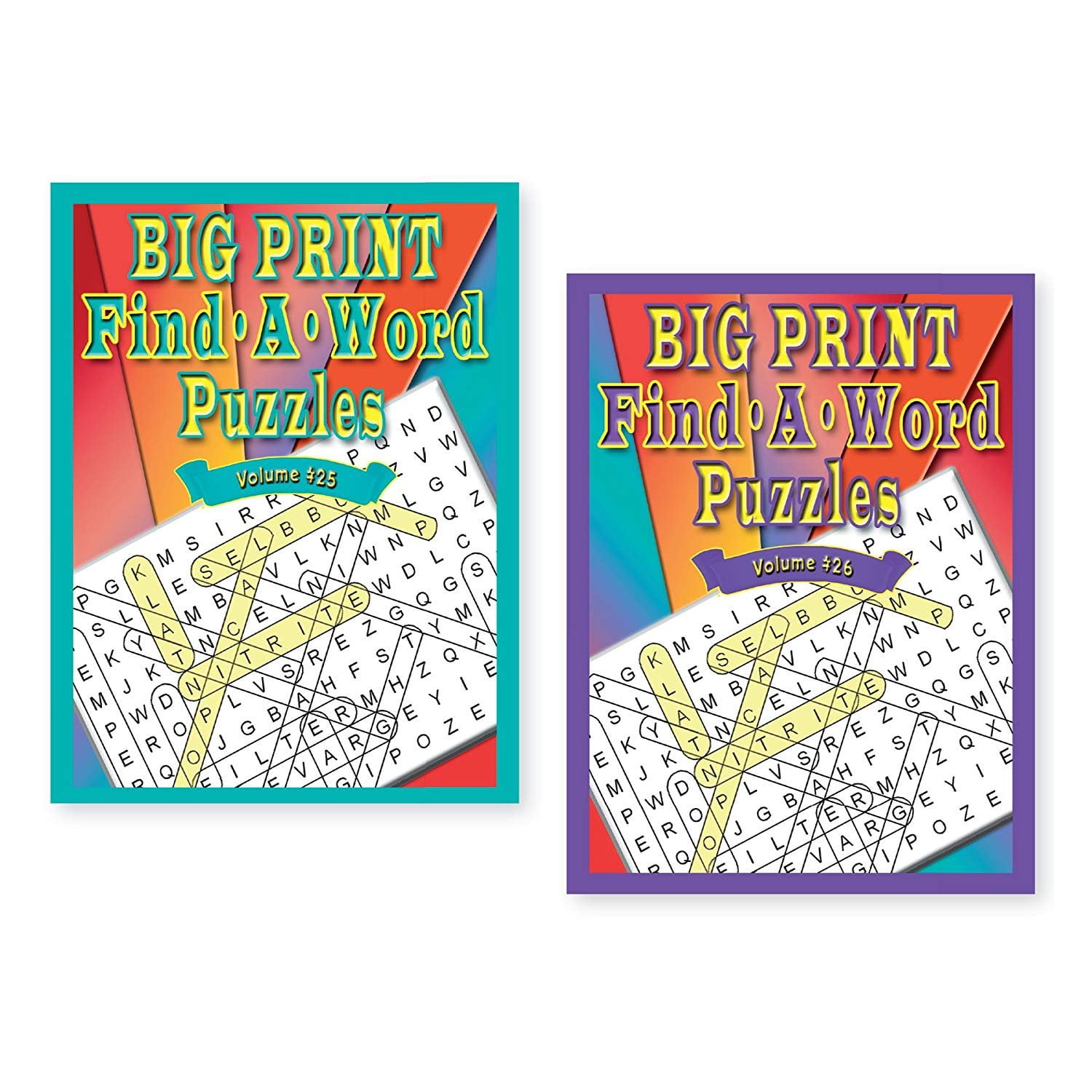 2 Pack Big Print Find A Word Puzzle Books
