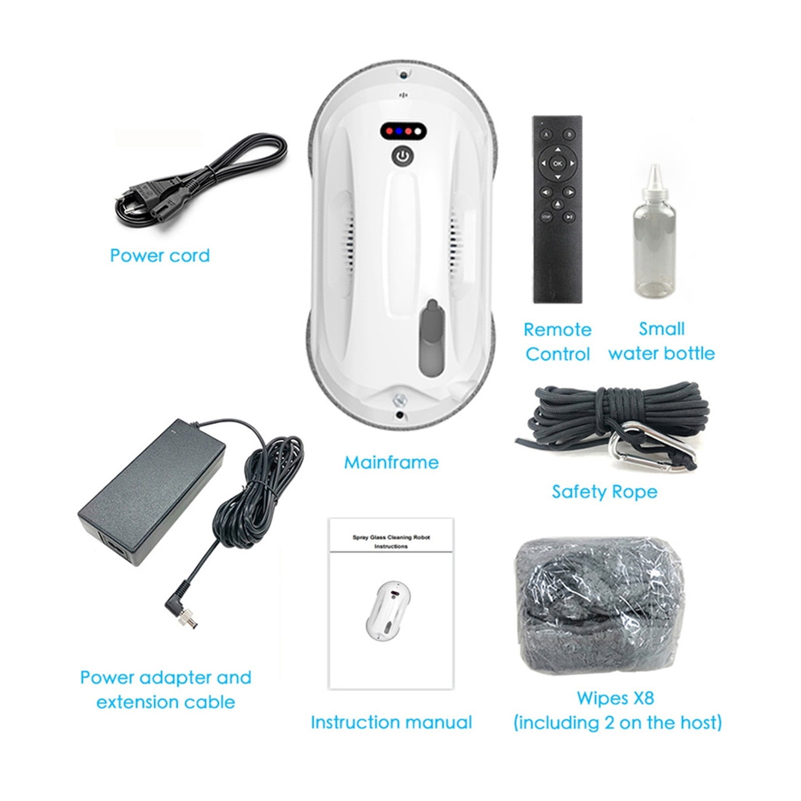 Ultra Thin Window Cleaning Robot With APPamp;Remote Intelligent Automatic Water Spray Electric Vacuum Cleaner Robot For Windows, Tiles, Bathrooms