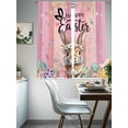 thumbnail image 4 of Easter Sheer Curtains 72 Inch Length 2 Panels for Living Room, Spring Rabbit Eggs Flowers Flags Leaves Wood Grain Voile Kitchen Curtain Set, Luxury Privacy Drapes Window Treatment for Bedroom, 4 of 7
