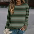 thumbnail image 2 of biudgviw Sweatshirt for Women Fashion Crewneck Long Sleeve Tunic Tops Fall Comfy Lounge Striped Printed Pullover Shirts, 2 of 5