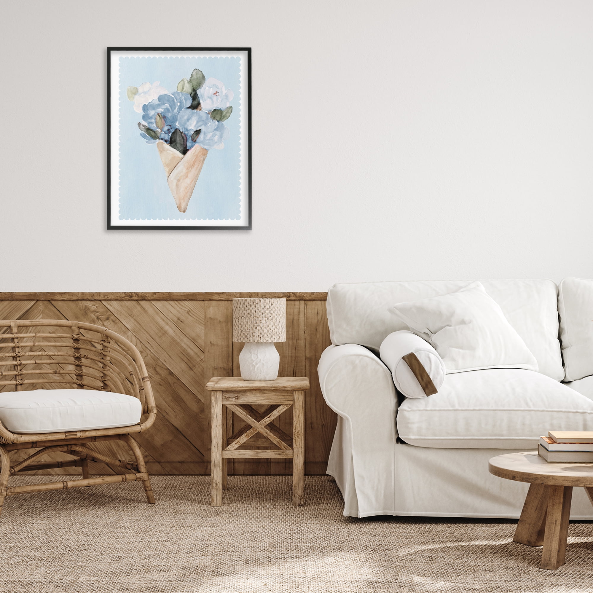 Stupell Industries Blue Gift Bouquet Black Framed Giclee Art, design by Lanie Loreth