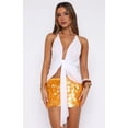 thumbnail image 4 of Women Sheer Mesh Halter Top Deep V Neck Split Hem Y2k Tank Tops Tie Back Sleeveless Flowy Camis Shirt White S, 4 of 8