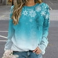 thumbnail image 2 of BLVB Merry Christmas Sweatshirts for Women Crewneck Christmas Tree Snowflake Print Long Sleeve Vacation Pullover Tops, 2 of 4