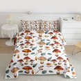 thumbnail image 2 of Homewish Cartoon Fungus Mushroom Queen Comforter Set,Rustic Plant Leaves Bedding Sets,Red Brown White Bedding Comforter Set For Girls Kids,Ultra Soft Home Decor Reversible,3 Pieces, 2 of 8