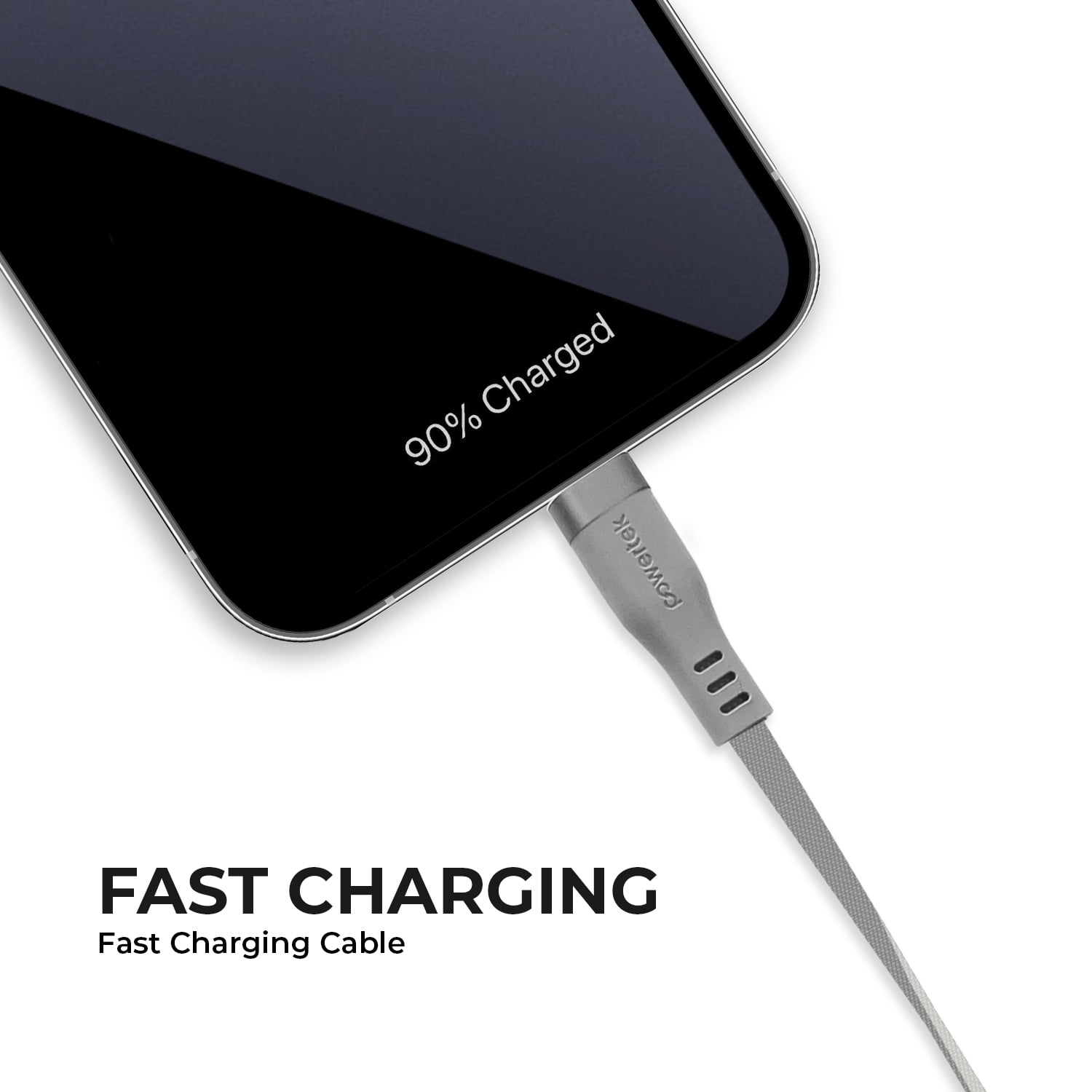 Liquipel Powertek Two Tone USB-A to USB-C - White