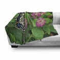 thumbnail image 3 of Swallowtail Butterfly Soft Flannel Fleece Blanket, Rare Butterfly on Blooming Spring Flowers Ecology Nature Theme, Cozy Plush for Indoor and Outdoor Use, 50" x 70", Green Pink Black, by Ambesonne, 3 of 6