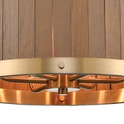 Elk Home 19-Inch Wide Wooden Barrel Chandelier Modern-Satin Brass