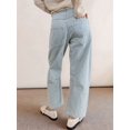 thumbnail image 5 of Women'S Patchwork Design Jeans Loose Straight Drawstring Pants Sky Blue M, 5 of 7
