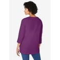 thumbnail image 2 of Woman Within Plus Size Perfect Three-Quarter Sleeve V-Neck Tunic, 2 of 6