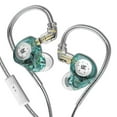 thumbnail image 1 of Cateissary Auricular con cable KZ, para correr, Fitness, desmontable, ergonómico, para ordenador portátil, tableta, MP3, HiFi, conector en forma Cables de audio/vídeo Micrófono cian, 1 of 6