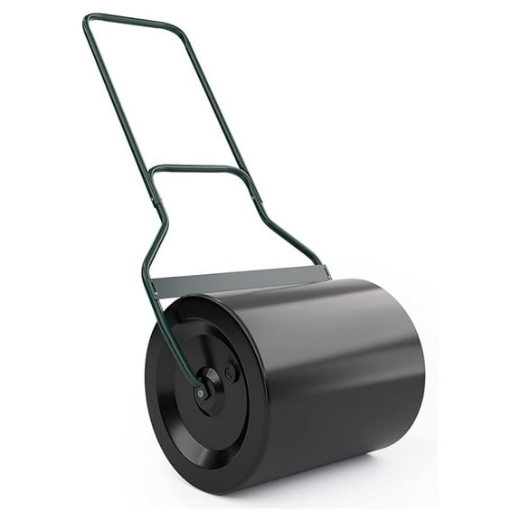 Lawn Roller - Heavy Duty Push Tow Behind Water Sand Filled for Yard Garden 16x20 Inch 16 Gallon