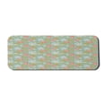 thumbnail image 1 of Flower Computer Mouse Pad, Retro Minimalist Expressionism Blooms with Rough Rose Leaves Pattern, Rectangle Non-Slip Rubber Mousepad Large, 31" x 12" Gaming Size, Seafoam Coral, by Ambesonne, 1 of 2