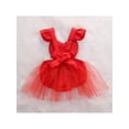 thumbnail image 6 of Baby Girls Sleeveless Romper Sequined Heart-Shaped Mesh Ruffled Jumpsuit Tutu Dress, 6 of 9