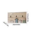 thumbnail image 5 of Rustic Wooden Wall Mounted Coat Rack, Cute House Pattern Sturdy 3 Hooks No Drill Smooth Hook Edges, Entryway Organizer Holders Rack Decor for Key Home Porch Store Apartment Dorm Office Daily Hosting, 5 of 6