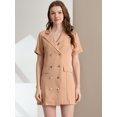 thumbnail image 2 of INSPIRE CHIC Robe Ceinturée à Col Rabattu à Double Boutonnage Unie pour Femme, 2 of 6