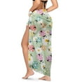 thumbnail image 2 of FKELYI Women Sarong Soft Swimsuit Coverups for Summer Colorful Lazybug Daisy Print Chiffon Long Bikini Wraps Semi-Sheer Beach Pareo Bathing Suit Cover Up Beach Dress, 2 of 6