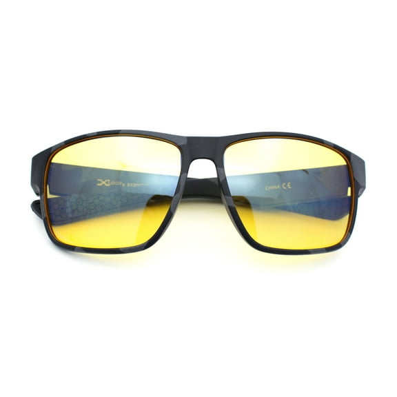 Xloop Night Driving Vision Classic Large Biker Style Wrap Around Plastic Sport Sunglasses Black Camouflage