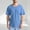 Blue, variant on Men's Solid Adaptive Shirt Short Sleeve Fully Open Side Removable Side Button Comfortable Postoperative Recovery Chemotherapy Top
