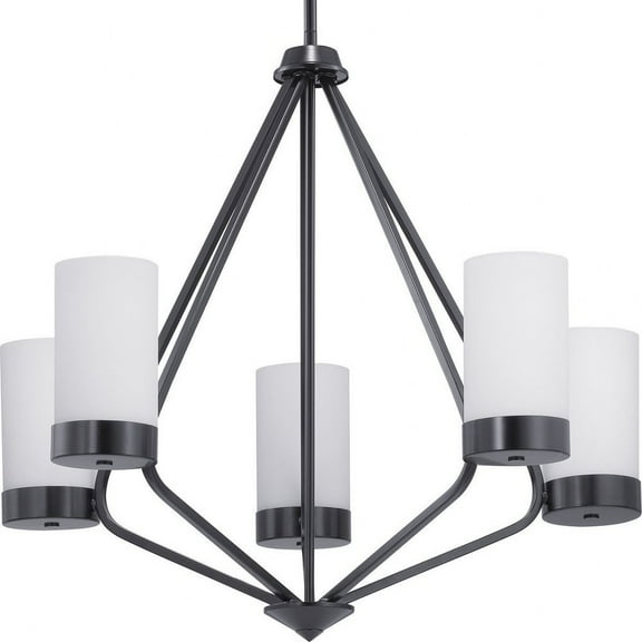 P400022-031-Progress Lighting-Elevate - Chandeliers Light - 5 Light in Mid-Century Modern style - 27.38 Inches wide by 23 Inches high-Matte Black