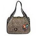thumbnail image 3 of Chala Bowling Zip Tote Large Bag Pleather Stone Grey Gray Rooster Coin Purse, 3 of 3