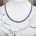 thumbnail image 3 of 925 Silver Lab Blue Sapphire Tennis Necklace,Blue Sapphire Stone Initial Necklace,Gold Tennis Necklace,September Birth Necklace Gift For Her, 3 of 3