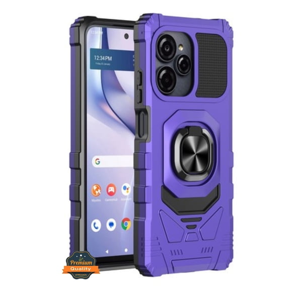Xpression Phone Case For Motorola Moto G Power 5G 2026 Hybrid Magnetic Car Mount Ring Kickstand Stand Holder Full-Body Armor Protective [Military Grade] Cover, Purple