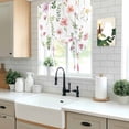 thumbnail image 5 of Pink Spring Floral Tie Up Curtains 45 Inches Long, Kitchen Window Curtains Over Sink, Flowers Elegant Pastoral Leaves Small Window Curtains Shade Balloon Curtains Valances for Bedroom/Cafe 34"x45", 5 of 8
