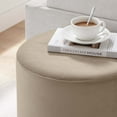 thumbnail image 5 of Modway Tilden 16" Round Performance Velvet Upholstered Ottoman in Taupe Natural, 5 of 8