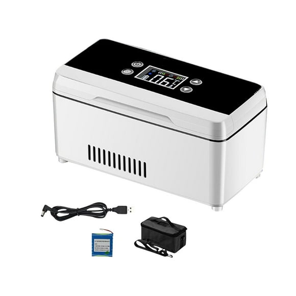 Estuche de viaje para enfriador de insulina, mini refrigerador, bolsa térmica para refrigerador de automóvil Botón de presentación