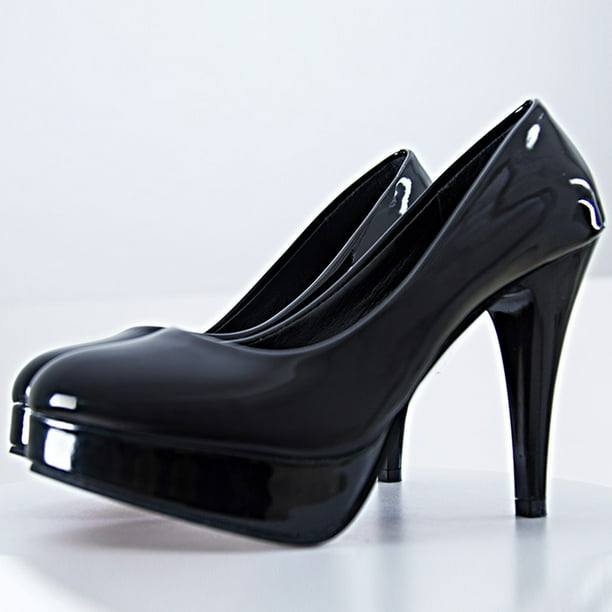 Black patent stiletto court shoes sale