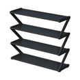 thumbnail image 2 of Qocolhg Z-Shaped 4 Tier Free Standing Sturdy Plastic Shoe Rack for Closet Holds 8 Pairs Shoe Organizer Stackable Shoe Storage Shelf for Entryway, Closet, Garage, Bedroom, Cloakroom, Black, 2 of 6