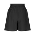 thumbnail image 4 of MAIHAN Women's Solid Color Loose Fit Yoga Shorts Drawstring Casual Sports Shorts Plus Size Stretch Running Training Bottoms for Summer Lounge Wear(Black,L), 4 of 7