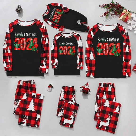 Lovskoo 2024 Family Christmas Pajamas Matching Sets Onesie Deer Hooded Parent-Child Suit Printed Home Wear Pajamas Jumpsuit Wear Dad Light Blue