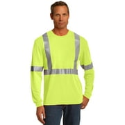 Cornerstone ®  Ansi 107 Class 2 Long Sleeve Safety T-Shirt. Cs401ls Xl Safety Yellow/ Reflective