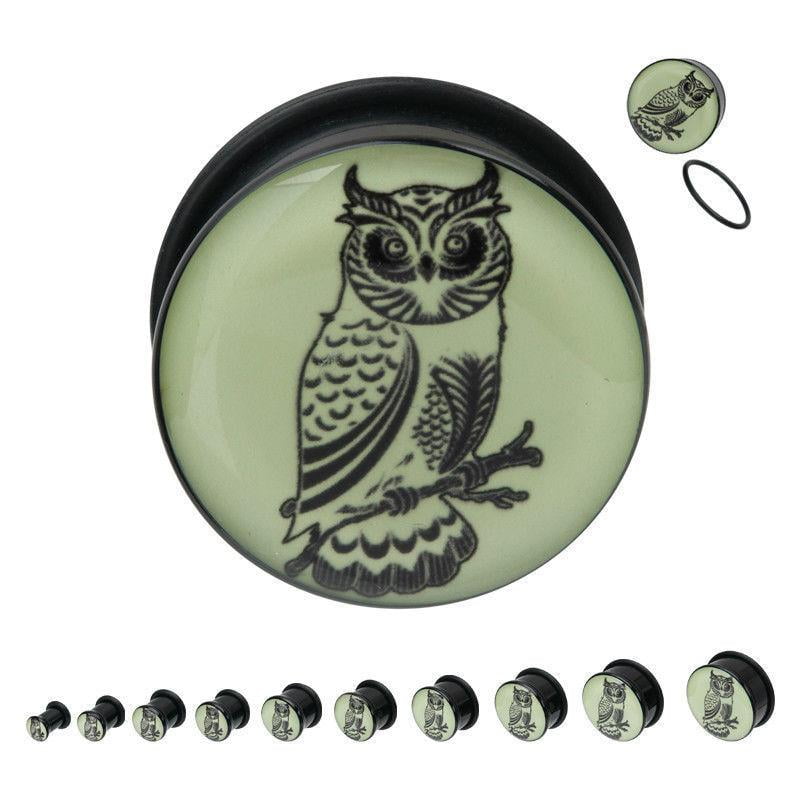 Pierced Owl Black Ultra Thin Silicone Double Flared Saddle Tunnels