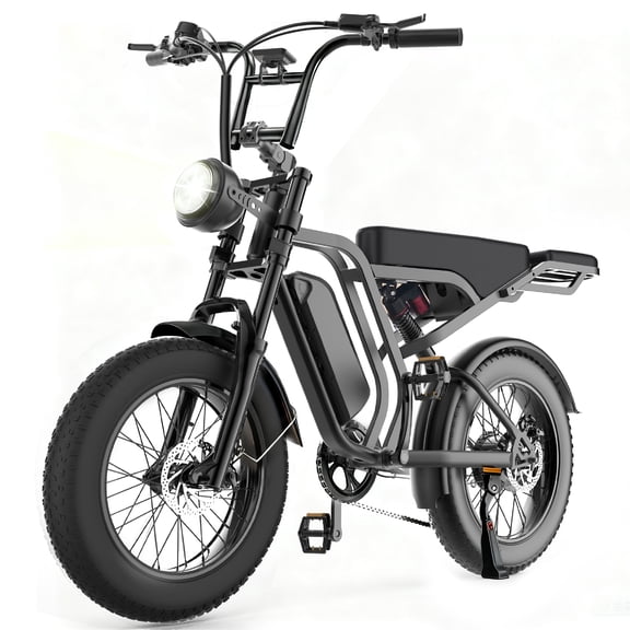 Electric Bike for Adults, 750W Motor, 48V 15Ah Battery, 28MPH 40-60 Miles, 2-Seater, Age Range 18 Years, 20" Fat Tire, UL2849