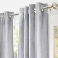thumbnail image 2 of DriftAway Cotton Velvet Blackout Lined Thermal Insulated Window Curtain Grommet Single 52 Inch by 84 Inch Silver, 2 of 5