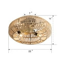thumbnail image 5 of Sofucor 20-Inch Bohemian Caged Ceiling Fan with Light Recessed Enclosed Rattan Ceiling Fan with Light and Remote Control, 5 of 8