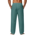 thumbnail image 3 of Domzle Men's Lightweight Pajama Pants Soft Lounge Sleep Joggers Adjustable Drawstring & Pockets All-Season Sleepwear Turquoise 2XL, 3 of 5
