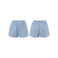 thumbnail image 2 of Honganda Women’s Button Front Plaid Shorts Lounge Shorts Bottoms Boxer Shorts, 2 of 8