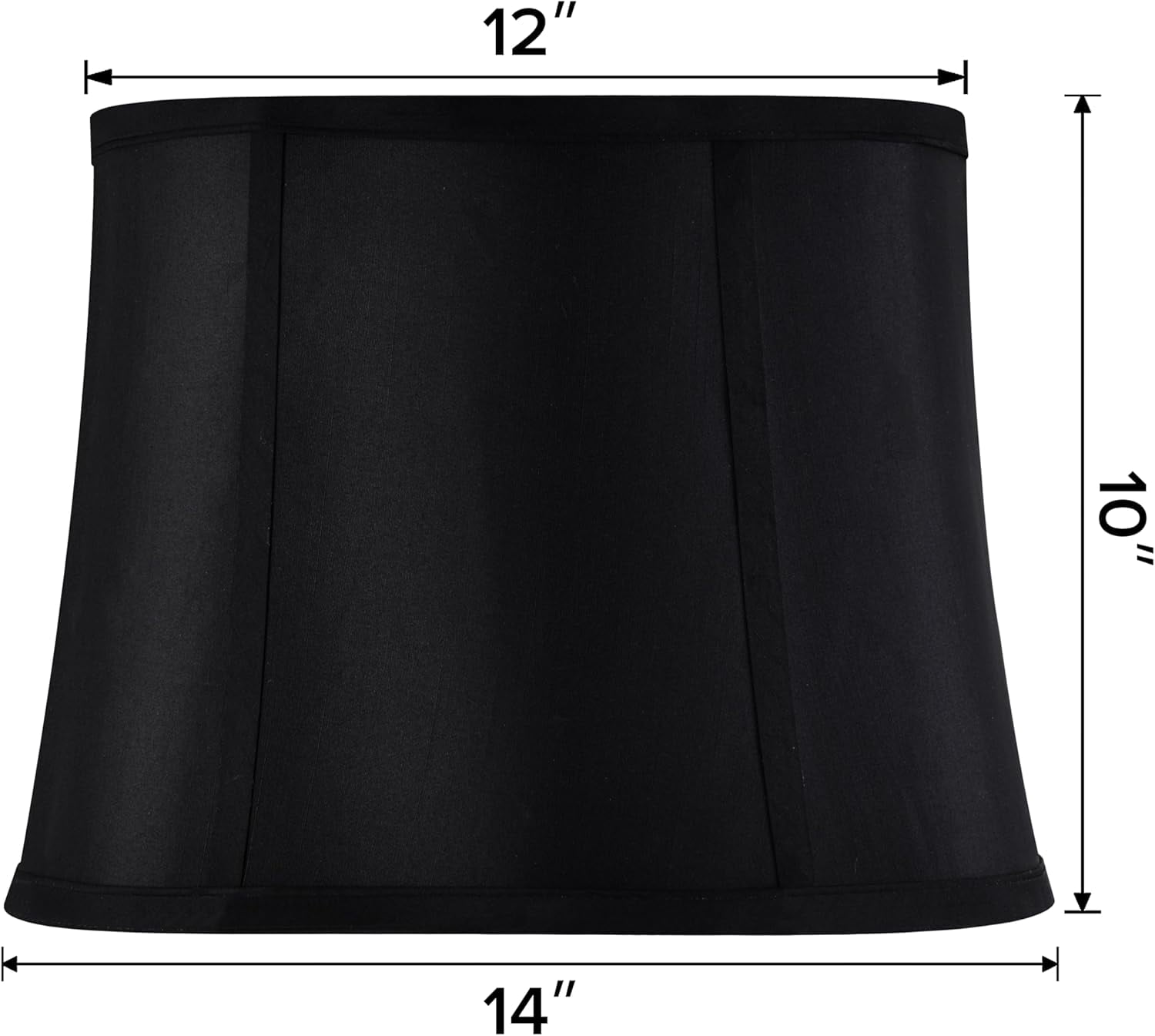 GOSO Black Lamp Shades Set of 2 Large Drum Lampshades -12x14x10 inch (Spider) Foldable Lamp Shade for Floor Lamps Table Lamp Natural Faux Silk Lampshade Replacement Rustic Shade-Easy Assembly