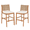 Cream & Light Brown, variant on Tcbosik Set of 2 Outdoor Acacia Wood Bar Stools with Cushions, Counter Height Chair with Wicker Back for Patio, Garden, Poolside, Balcony, Cream & Green