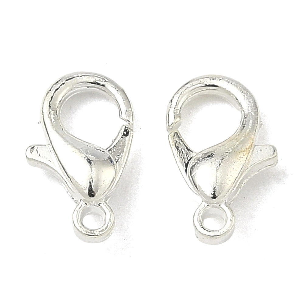1000 pc Zinc Alloy Lobster Claw Clasps Cadmium Free & Nickel Free & Lead Free Silver Color Plated 10x6mm Hole: 1mm