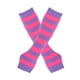 thumbnail image 1 of Zhuge Guantes largos sin dedos a rayas para mujer, calentadores de brazos tejidos de invierno para punk rock, cosplay, gótico y fiestas navideñas, color morado y rosa, 1 of 4