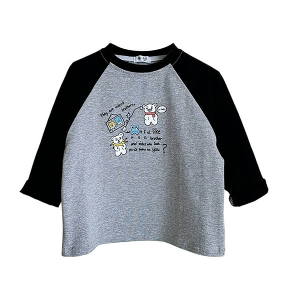 Kiijoy Boys Graphic Long Sleeve T-Shirt Kids Casual Crew Neck T Shirt, Sizes 18-24M
