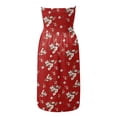 thumbnail image 3 of Womens Dresses Casual Summer Strapless Chest Wrap Floral Print Bohemian Casual Beach Dress, 3 of 5