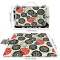 Dvbnli Retro Pattern Picnic Mat Foldable Waterproof Sandproof Beach