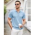 thumbnail image 3 of COOFANDY Men's Polo Shirts Stretch Casual Quarter Zip Pique Polo T Shirts Quick Dry Polo Shirt, 3 of 7